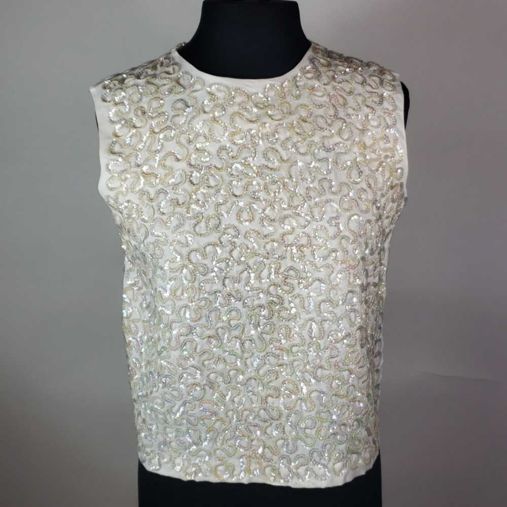 Vintage 1960s Gogo Spiegel sequined top Large
